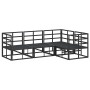 Conjunto de sofá de jardín con cojín 4 pcs Negro Aluminio