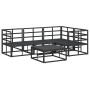 Conjunto de sofá de jardín con cojín 5 pcs Negro Aluminio
