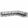 Conjunto de sofá de jardín con cojín 8 pcs Negro Aluminio