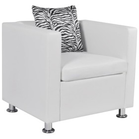Sillón de cuero sintético blanco de vidaXL, Sillones - Ref: Foro24-242213, Precio: 175,99 €, Descuento: %