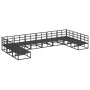 Conjunto de sofá de jardín con cojín 10 pcs Negro Aluminio
