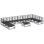 Conjunto de sofá de jardín con cojín 11 pcs Negro Aluminio