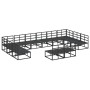 Conjunto de sofá de jardín con cojín 12 pcs Negro Aluminio