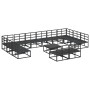 Conjunto de sofá de jardín con cojín 13 pcs Negro Aluminio