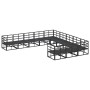 Conjunto de sofá de jardín con cojín 11 pcs Negro Aluminio
