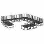 Conjunto de sofá de jardín con cojín 13 pcs Negro Aluminio