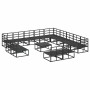 Conjunto de sofá de jardín con cojín 14 pcs Negro Aluminio