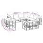 Conjunto de sofá de jardín con cojín 11 pcs Negro Aluminio