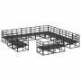 Conjunto de sofá de jardín con cojín 13 pcs Negro Aluminio