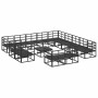Conjunto de sofá de jardín con cojín 14 pcs Negro Aluminio