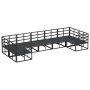 Conjunto de sofá de jardín Negro Aluminio