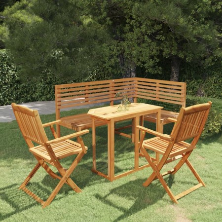 Juego de bistró para jardín 4 piezas madera maciza de acacia