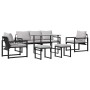 Conjunto de sofá de jardín 6 pcs Negro Acero
