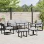 Conjunto de sofá de jardín 6 pcs Negro Acero