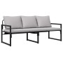 Conjunto de sofá de jardín 6 pcs Negro Acero