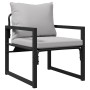 Conjunto de sofá de jardín 6 pcs Negro Acero