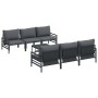 Conjunto de sofá de jardín 7 pcs Antracita Acero & Tela