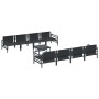 Conjunto de sofá de jardín 9 pcs Antracita Acero & tela