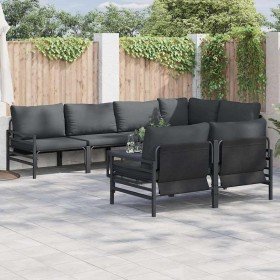 Conjunto de sofá de jardín 7 pcs Antracita Acero & tela
