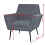 Sessel aus Stahl und hellgrauem Stoff von vidaXL, Sessel - Ref: Foro24-245519, Preis: 167,86 €, Rabatt: %