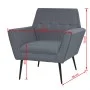 Sessel aus Stahl und hellgrauem Stoff von vidaXL, Sessel - Ref: Foro24-245519, Preis: 165,10 €, Rabatt: %