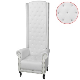 Weißer Sessel aus Kunstleder mit hoher Rückenlehne von vidaXL, Sessel - Ref: Foro24-243591, Preis: 441,55 €, Rabatt: %