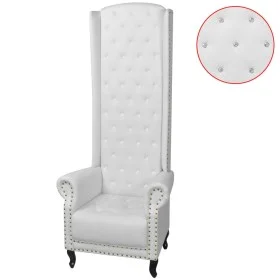 White synthetic leather high back armchair by vidaXL, Armchairs - Ref: Foro24-243591, Price: 420,84 €, Discount: %