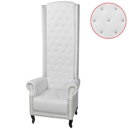 Weißer Sessel aus Kunstleder mit hoher Rückenlehne von vidaXL, Sessel - Ref: Foro24-243591, Preis: 441,55 €, Rabatt: %