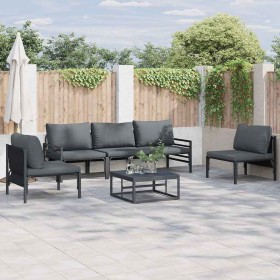 Conjunto de sofá de jardín Antracita Acero