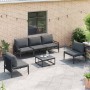 Conjunto de sofá de jardín Antracita Acero