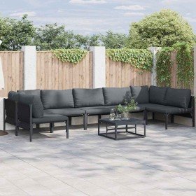 Conjunto de sofá de jardín 8 pcs Antracita Acero Conjunto de sofá de jardín 8 pcs Antracita Acero