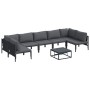 Conjunto de sofá de jardín 8 pcs Antracita Acero