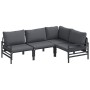 Conjunto de sofá de jardín con cojín 4 pcs Antracita Acero