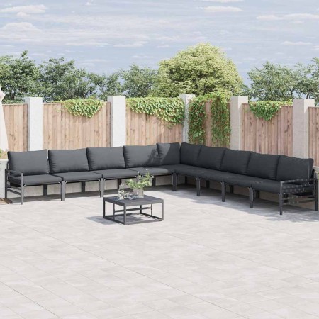 Conjunto de sofá de jardín Antracita Acero