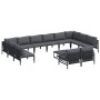 Conjunto de sofá de jardín Antracita Acero