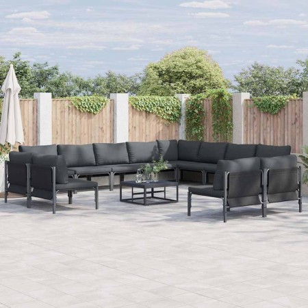 Conjunto de sofá de jardín Antracita Acero