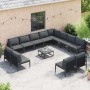 Conjunto de sofá de jardín Antracita Acero