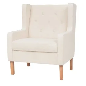 Sillón de tela color blanco crema de vidaXL, Sillones - Ref: Foro24-245449, Precio: 225,50 €, Descuento: %