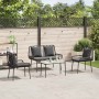 Conjunto de Muebles de Jardín 4 pcs Marrón Negro Crema