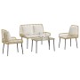 Conjunto de Muebles de Jardín 4 pcs Marrón Negro Crema