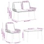 Conjunto de Muebles de Jardín 4 pcs Marrón Negro Crema
