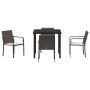 Conjunto de Comedor de Jardín 5 pcs Marrón Poliratán