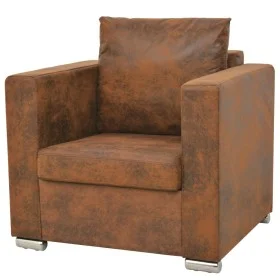 Brauner Sessel aus künstlichem Veloursleder von vidaXL, Sessel - Ref: Foro24-244701, Preis: 250,57 €, Rabatt: %