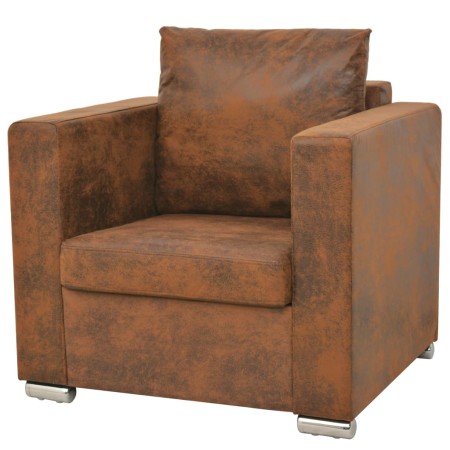 Brown artificial suede armchair by vidaXL, Armchairs - Ref: Foro24-244701, Price: 265,26 €, Discount: %