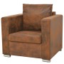 Brown artificial suede armchair by vidaXL, Armchairs - Ref: Foro24-244701, Price: 265,26 €, Discount: %