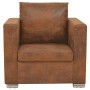 Brauner Sessel aus künstlichem Veloursleder von vidaXL, Sessel - Ref: Foro24-244701, Preis: 265,26 €, Rabatt: %