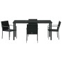 Conjunto de Comedor de Jardín 5 pcs Negro Poliratán