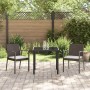Conjunto de Comedor de Jardín 3 pcs Marrón Poliratán