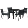 Conjunto de Comedor de Jardín 5 pcs Negro Poliratán