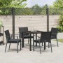 Conjunto de Comedor de Jardín 5 pcs Negro Poliratán